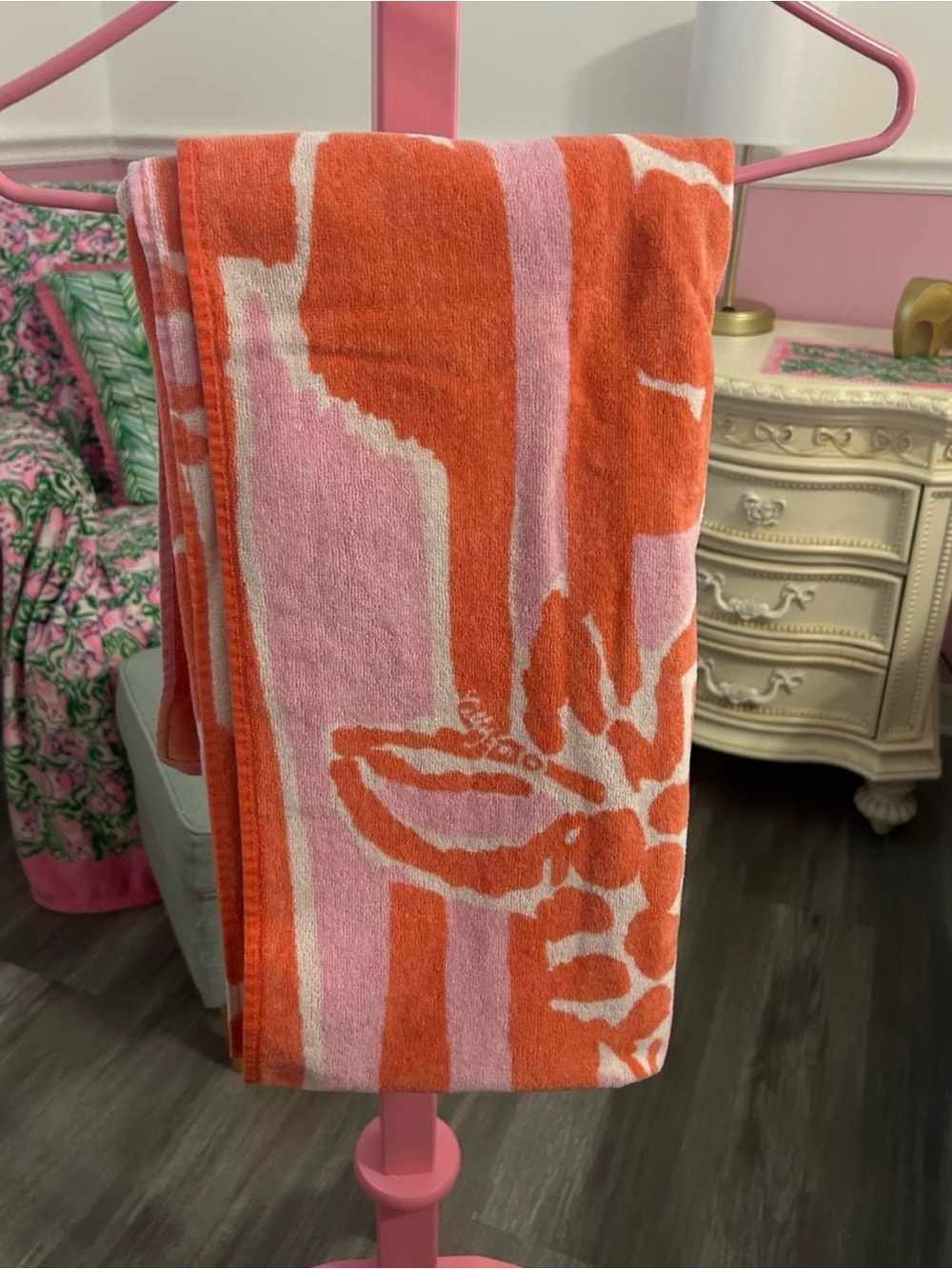 Lilly Pulitzer for Target beach towel, Giraffing Me Crazy print,  68 x 40